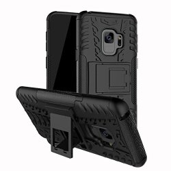 Livoty For Samsung Galaxy S9 Case Shockproof Heavy Duty Stand Case Skin Cover For Samsung Galaxy S9 Black