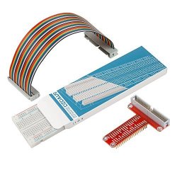 Smraza T Type Gpio Breakout Board For Raspberry Pi 3 2 Mode B b+ With 830 Tie-points Breadboard And 40 Pin Rainbow Cable