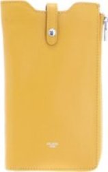 Bingo Phone Pouch Wallet With Shoulder Strap Buttercup Yellow Leather