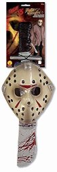 Friday The 13TH Jason Voorhees Mask And Machete Set White Standard