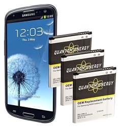 Quantum Energy 3X 2 100 Mah Batteries For Samsung Galaxy S3 24 Month Warranty