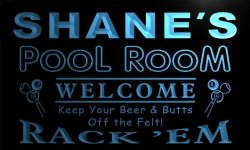 PY191-B Shane's Pool Room Rack 'em Welcome Bar Beer Neon Light Sign