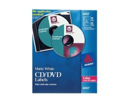 Avery 6692 Cd dvd Labels For Color Lasers 30 Disc Labels & 60 Spine Labels