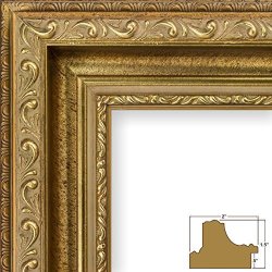 Craig Frames Inc. Craig Frames 6607 20 By 24-INCH Picture Frame Smooth Ornate Finish 2-INCH Wide Brushed Antique Gold