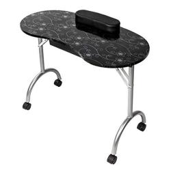 Shutao Portable Mdf Manicure Table With Arm Rest & Drawer Salon Spa Nail Equipment Black