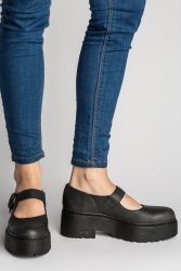 Jeffrey Campbell Marja Mary Jane in Black Wash Leather