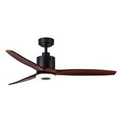 Bright Star Lighting Bright Star Black Ceiling Fan With Wood