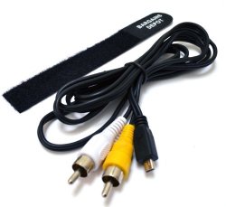 Bargains Depot 5 Feet Av Audio video Cord Sony Camera Compatible + Cable Tie For Sony Alpha DSLR-A100 DSLR-A200 DSLR-A200K DSLR-A230 DSLR-A300 DSLR-A330 DSLR-A350