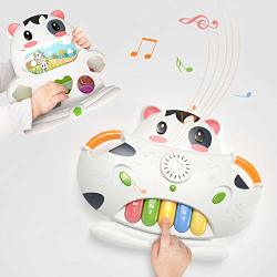 Tumama Kids - The Music Cow Piano Plate With Detachable Shape Sorter Blocks Baby Toy Early Educational Development Learning Toys With Piano Notes Songs
