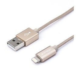 Cirago Braided Lightning USB Charge & Sync Cable -1 Meter Mfi Certified - Gold