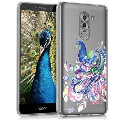 Kwmobile Crystal Case Cover For Huawei Honor 6X GR5 2017 Mate 9 Lite Tpu Silicone Imd Design Protective Case - Soft Mobile Cover Design Peacock Aquarell