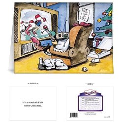Holiday Christmas Cards Funny Sports Themed 25 Total Cards Five Sets Of Four Xmas Cards & Envelopes. Plus 5 Free Bonus Cards For Birthdays And Special Occasions