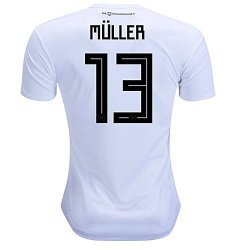 World Cup 2018 Germany National Team Home 13 Muller Soccer Jersey Men Color White Size L