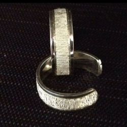 Toe Ring 5MM Flat Sterling Silver With Frosted Detail