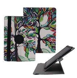 Tsmine Samsung Galaxy Note 10.1 2014 Edition Rotating Case - Universal Protective Fashion Printed Rotary Leather Case Stand Cover Luck Tree