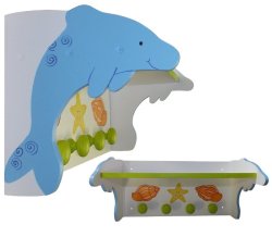 Dolphin Shelf With Knobs White