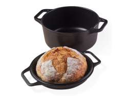 Seasoned Cast Iron Casserole With Reversible Grill Pan Lid 5.7L