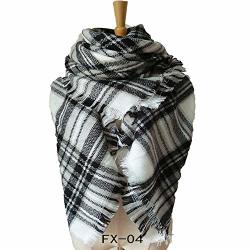 Autumn And Winter Imitation Cashmere Colorful Plaid Square Scarf Scarf Ladies Shawl White And Light Gray Grid 140CM