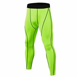 Men Training Compression Pants Workout Running Tights Fitness Sports Leggings Green -4 XL