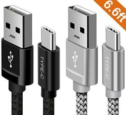 USB Type C Cable 2-PACK 6.6FT Alclap USB C Cable Nylon Braided Fast Charger Data Sync Cord For Samsung Galaxy Note 8 S8 LG V20 G5