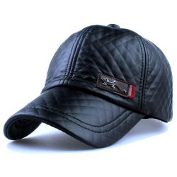 Xthree New Fashion High Quality Faux Leather Cap - Black Adjusbatle