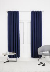 Metro Self-lined Eyelet Curtain 2 Pack - Navy Blue