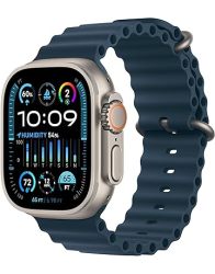 Apple Watch Ultra 2 Gps + Cellular 49MM Smartwatch With Rugged Titanium Case & Blue Ocean Band One Size. Fitness Tracker Precision Gps Action Button Extra-long Battery Life