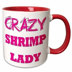 3DROSE 175284_5 Crazy Shrimp Lady Two Tone Mug 11 Oz Red