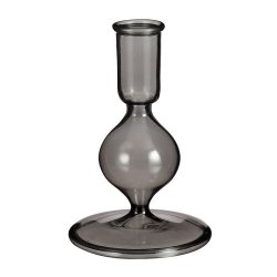 Trent Candleholder Glass Dark Grey 13.5 X 9.5CM