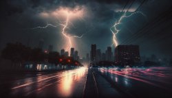 Canvas Wall Art - Canvas Wall Art- City Lightning With Clouds - B1180 - 120 X 80 Cm