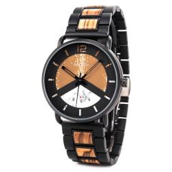 Men's Stainless Steel With Zebrawood Watch - R30-2