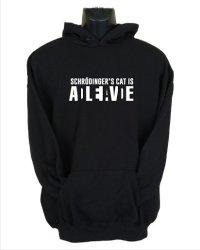 Large Schrodinger's Cat Hoodie in Black