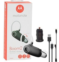 BOOM Motorola 2+ HD Flip Bluetooth - Water Resistant Durable Wireless Headset W car Charger Us Retail Packing