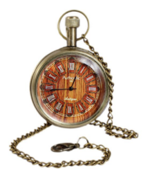 Unisex Antique Case Vintage Brass Rib Chain Quartz Pocket Watch For Men Women - 1.5 Inch