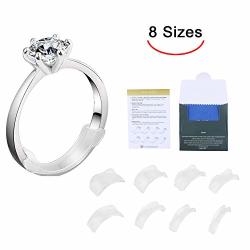 8pcs Different Size Invisible Ring Sizer Adjuster Ring Adjuster With 10pcs  Polishing Cloth For Loose Ring For Wide Ring Jewelry Adjuster Polishing