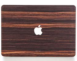 Woodwe Real Wood Macbook Skin For Mac Pro 13 Inch With without Touch Bar Model: A1706 A1708 A1989 A2159 Late 2016 - 2019 Ebony Top Only