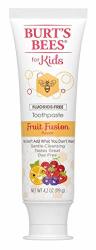 Burts Bees Toothpaste Kids Fruit Fusion 4.2 Ounce No Flouride 3 Pack