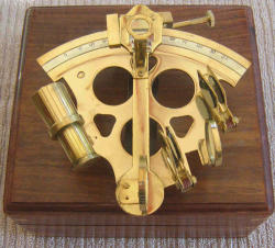 Sextant Solid Brass 15cm In Rose Wood Box Nb8