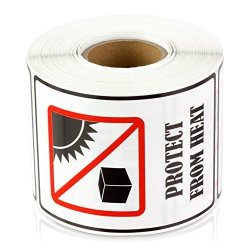 Protect From Heat 3" X 2" International Safe Shipping Handling Caution Labels Stickers 300 Labels Per Roll 10 Rolls