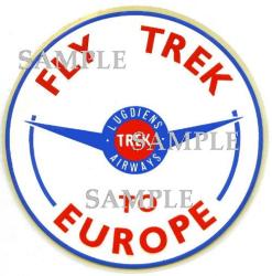Trek Airways 'fly To Europe' Sticker