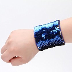 Sequin Bracelet Han Shi Fashion Best Custom Personalized Hand Chain Automatic Roll Clap Ring Dark Blue M