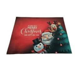 Christmas Door Mat 60X40CM - Santa Snowman & Rudolph
