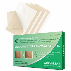 Aroamas Silicone Scar Removal Sheets - For Keloid C-section Hypertrophic Surgical Scars And More Reusable And Washable 3 -1.57 4 Sheets 2 Month Supply
