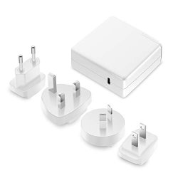 Outtag USB C Charger 61W International Travel Power Adapter With Interchangeable Eu uk us aus Plugs For Macbook Pro Nintendo Switch Google Pixelbook Lenovo Dell Hp Acer