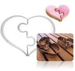 Puzzle Heart Cookie Cutter Metal 9X7.5CM