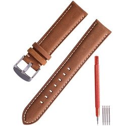 Ritche Leather Strap Replacement Watch Bands Straps 18MM-BROWN