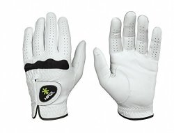 Hirzl Men's Soft Flex Cabretta Leather Golf Glove Worn On Right Hand Large White Left Handed Golfer
