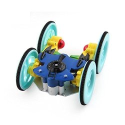 Todaies MINI 360SPINNING Stunt Car And Flips With Color Flash Remote Control Truck 6.594.3CM Blue