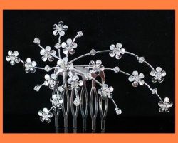 Hair Comb - Crystal Blossoms