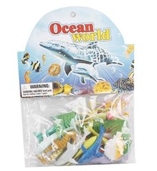 Naughtytoys 16 Pcs 3D Plastic "ocean World" Figure Toy Model Set Kids Toy Multi-color Kids Education Puzzle Learning Toys For Nursery School Gift- Type B